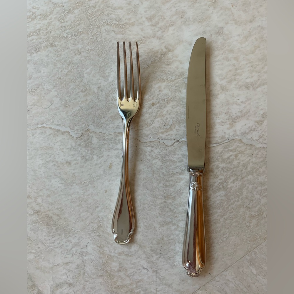 Christofle Pompadour Silver Plate Flatware Set NWOT